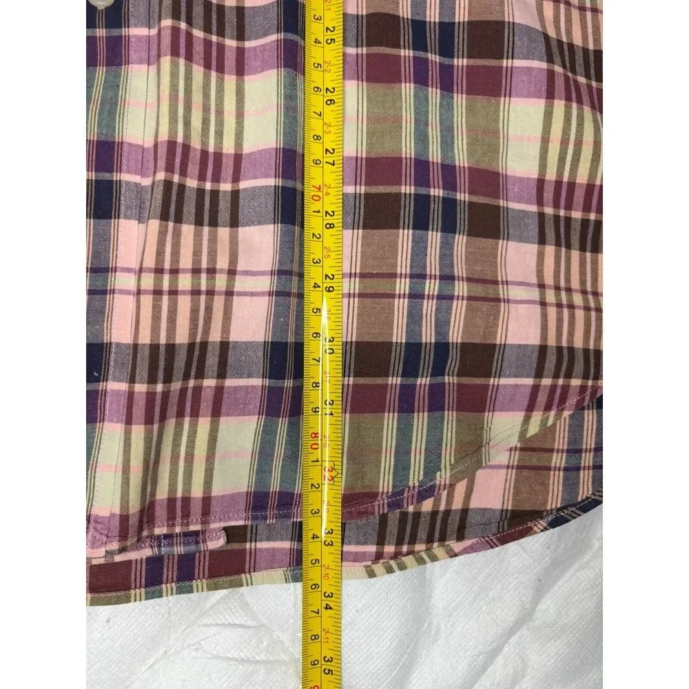 Vintage Ralph Lauren Long Sleeve Button‎ Down Shirt Large Plaid Blake Colorful